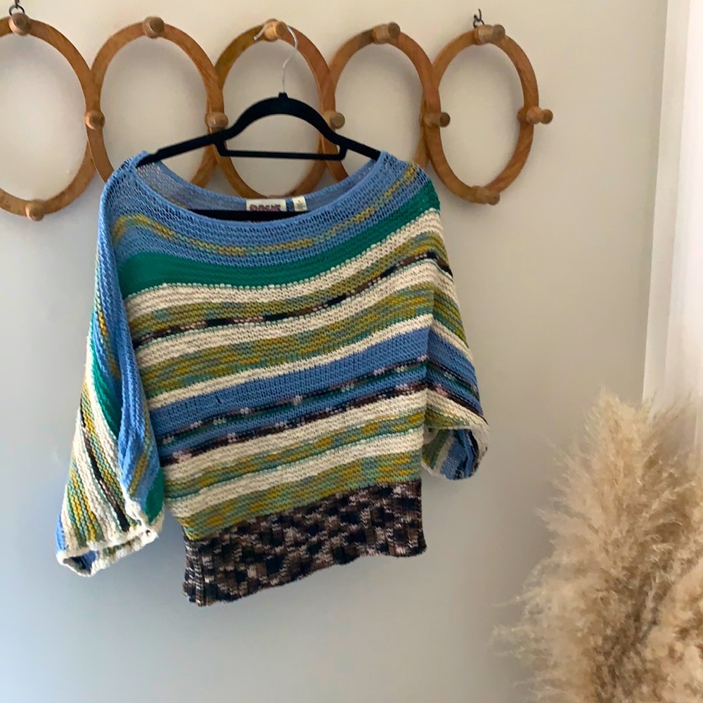 Anthropologie quarter length multi color sweater